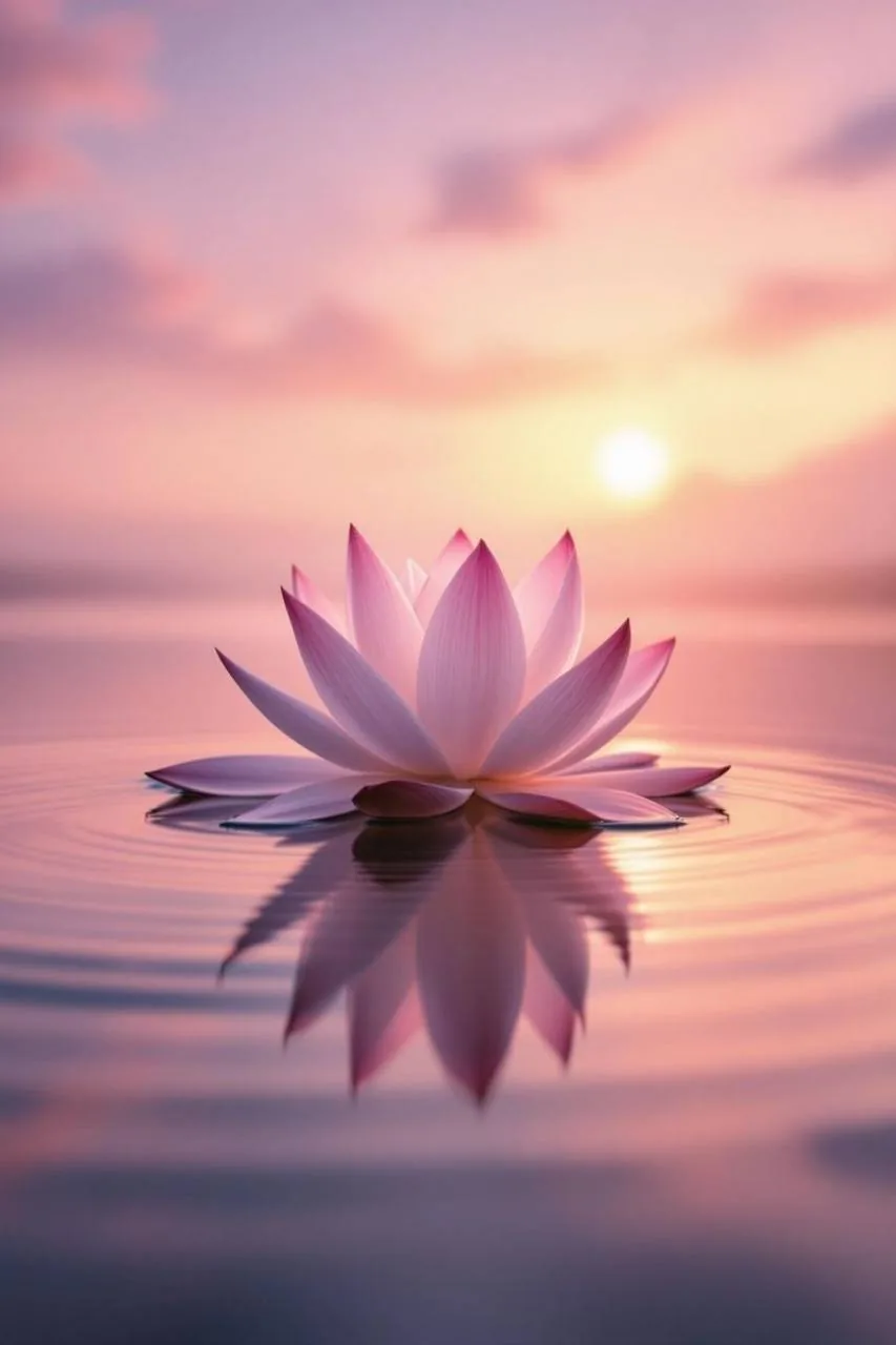 A delicate pink lotus flower in bloom, symbolizing adrenal recovery and vitality